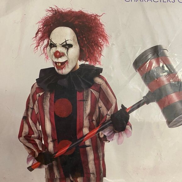 California Costumes Other - Nightmare Clown Costume Evil Scary Clown Halloween Cosplay Suit Mask New XL Kids